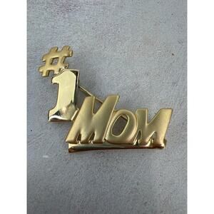 Vintage AJC #1 Mom‎ Brooch/ Gold Tone/ 2” inches